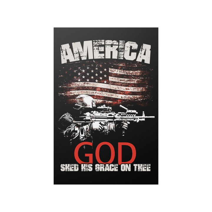 American Soldier Poster "GOD Shed His Grace On Thee"