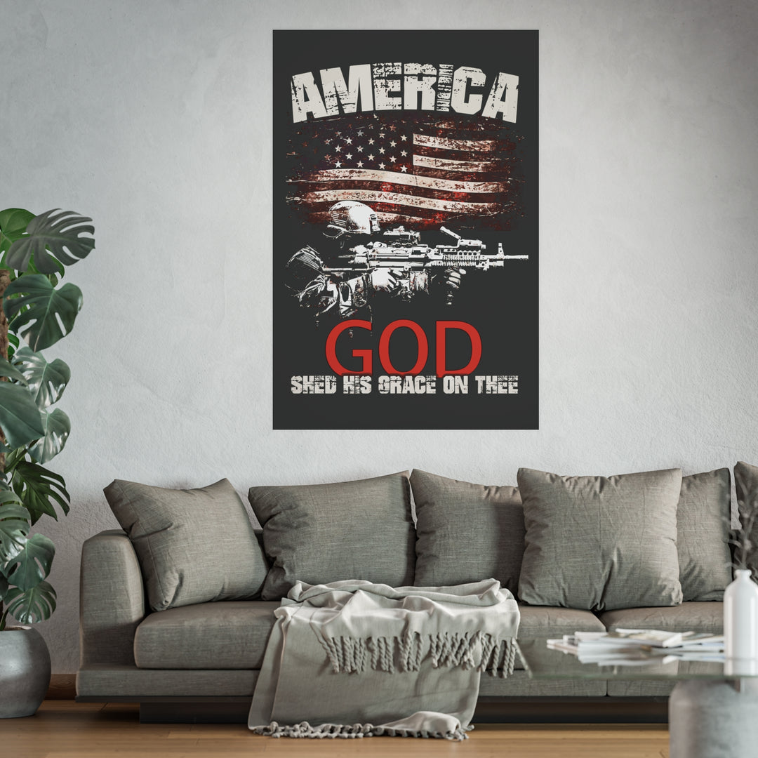 American Soldier Poster "GOD Shed His Grace On Thee" (Jumbo-sized)