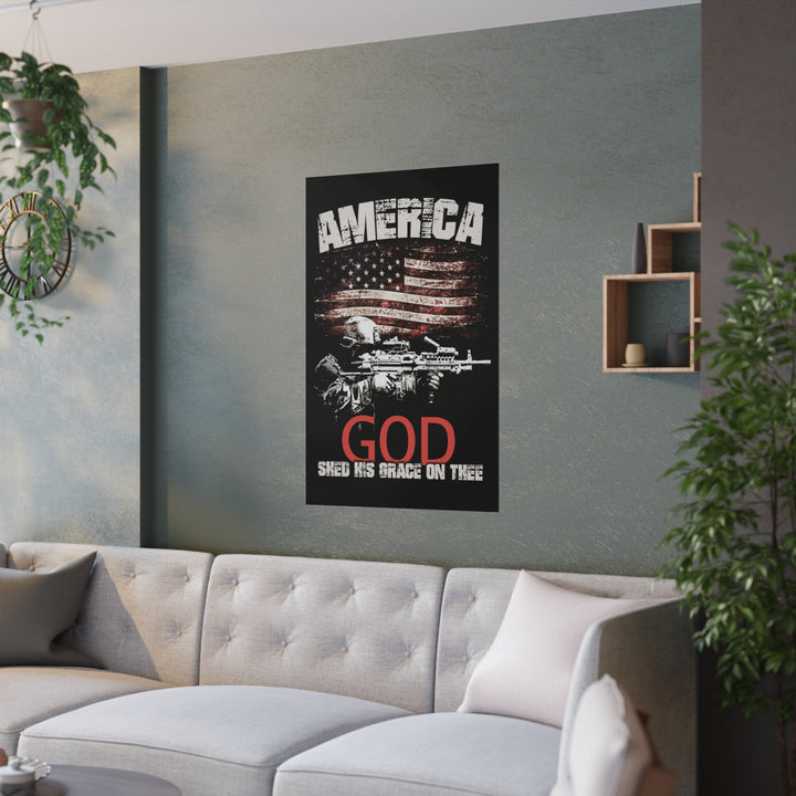 American Soldier Poster "GOD Shed His Grace On Thee"