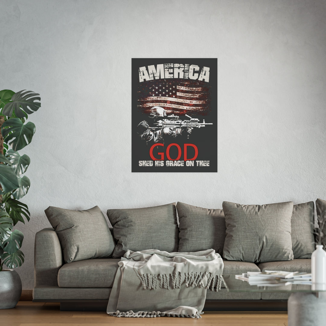 American Soldier Poster "GOD Shed His Grace On Thee" (Jumbo-sized)