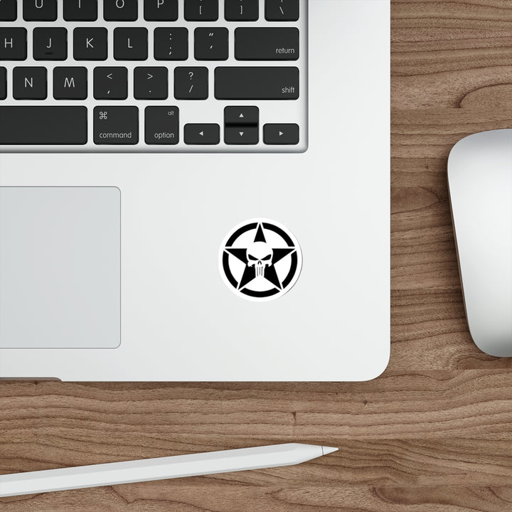 Punisher Skull and Star Decal (indoor and outdoor use)