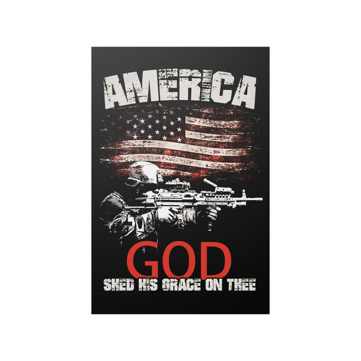 American Soldier Poster "GOD Shed His Grace On Thee"