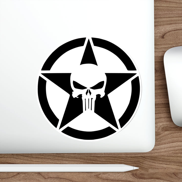 Punisher Skull and Star Decal (indoor and outdoor use)