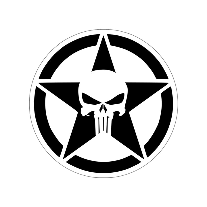 Punisher Skull and Star Decal (indoor and outdoor use)