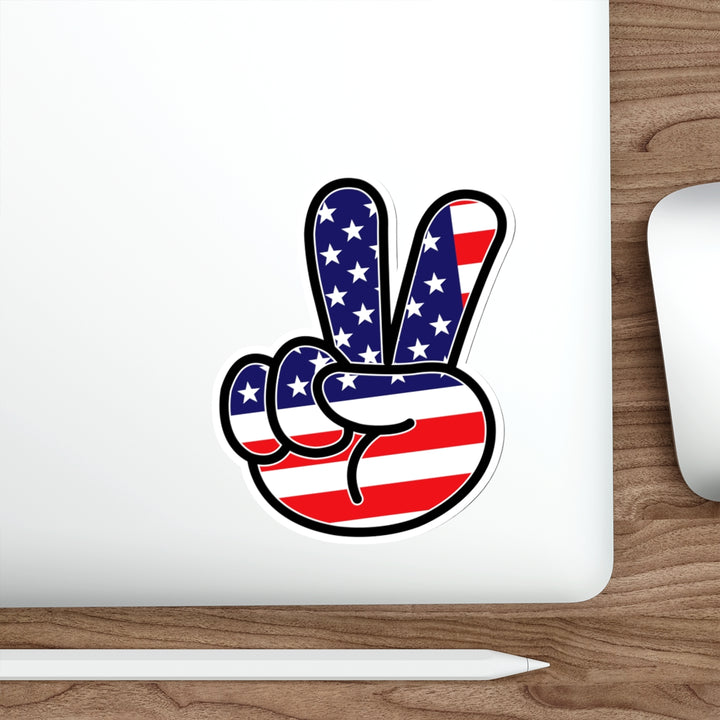 American Peace Sign Decal Stickers (indoor and outdoor use)