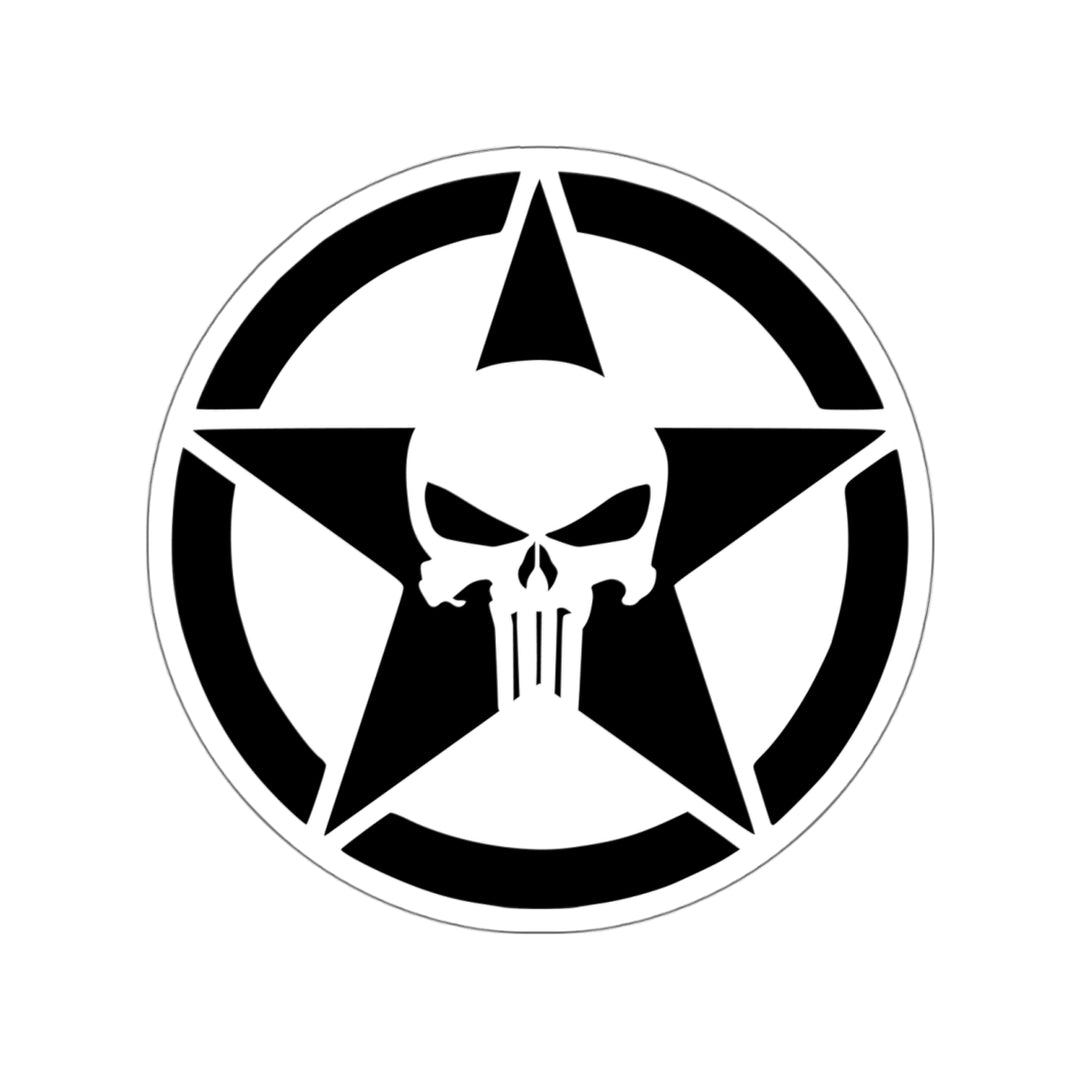 Punisher Skull and Star Decal (indoor and outdoor use)