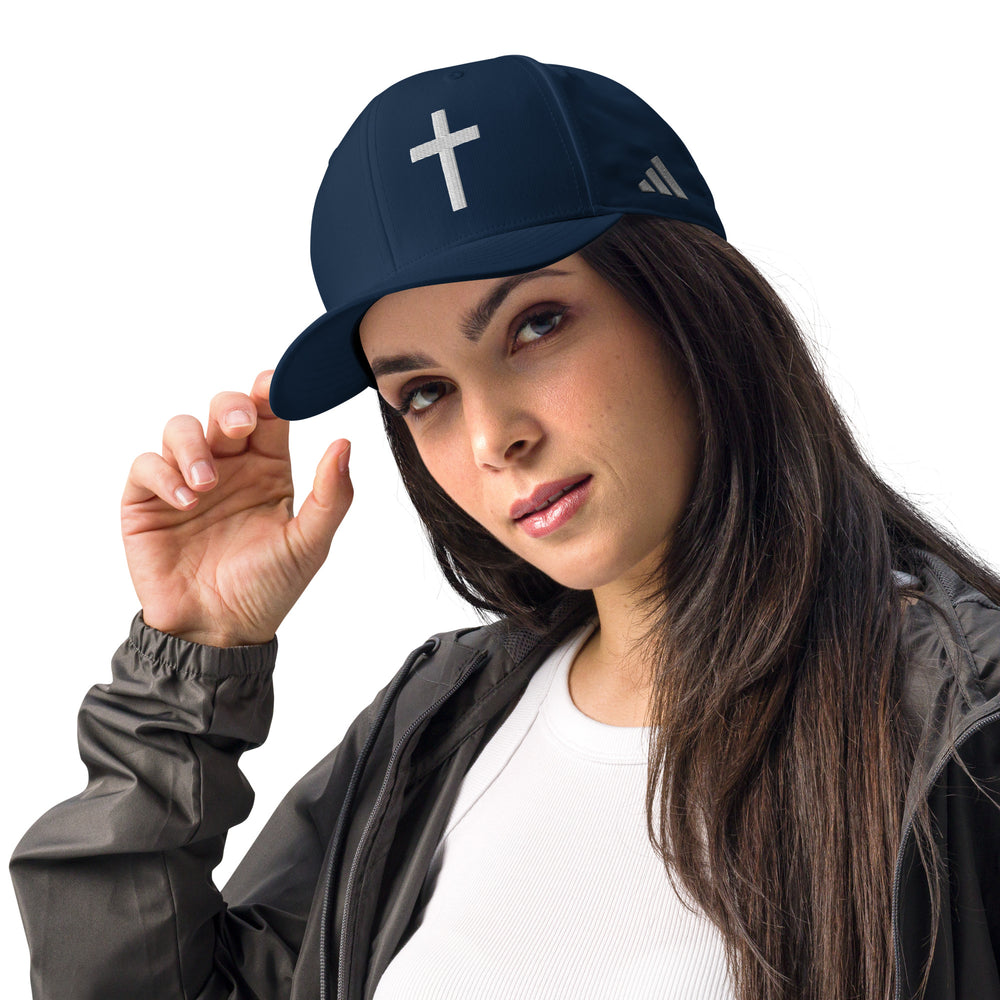 Adidas Performance Baseball Cap - Embroidered White Christian Cross