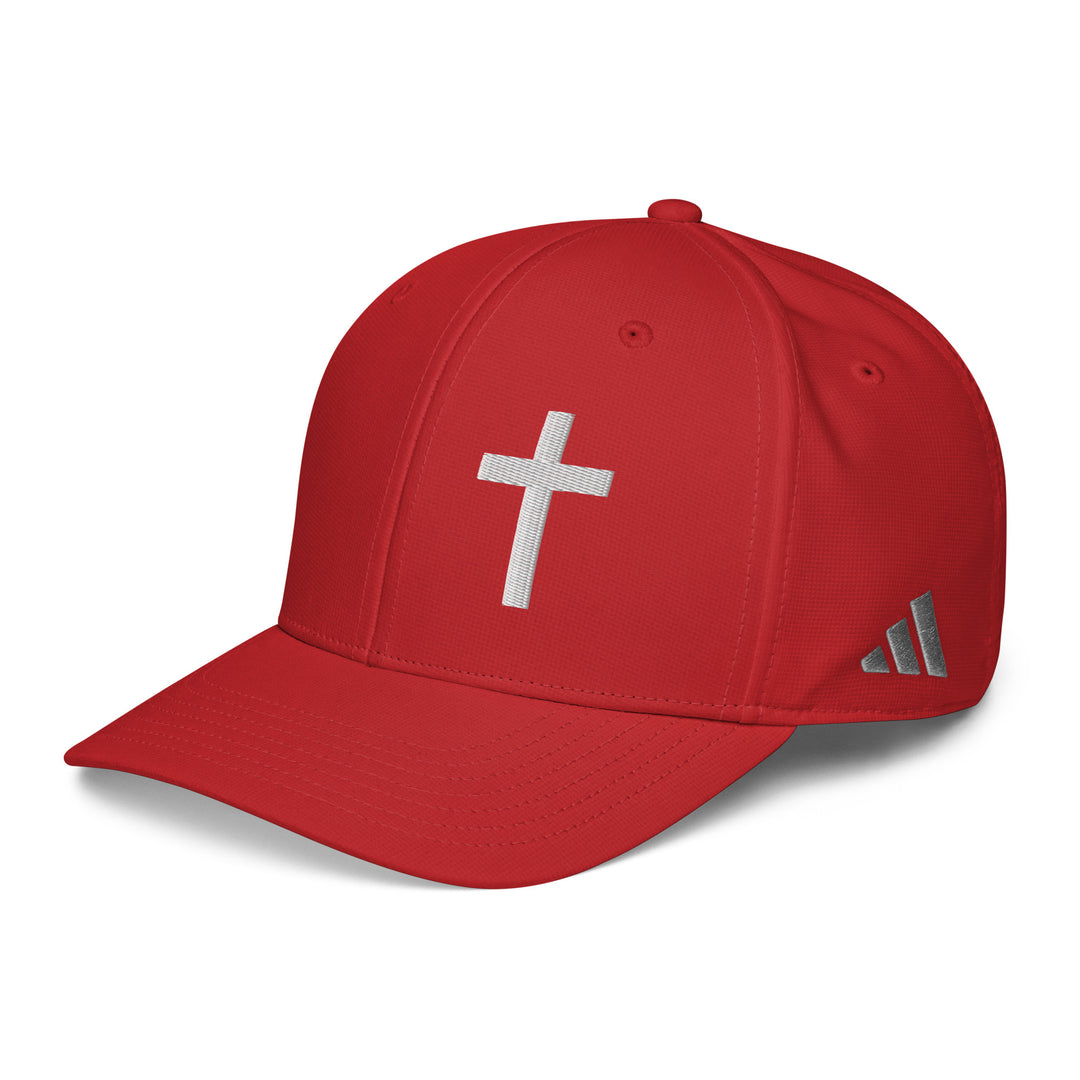 Adidas Performance Baseball Cap - Embroidered 3-D Puff White Christian Cross