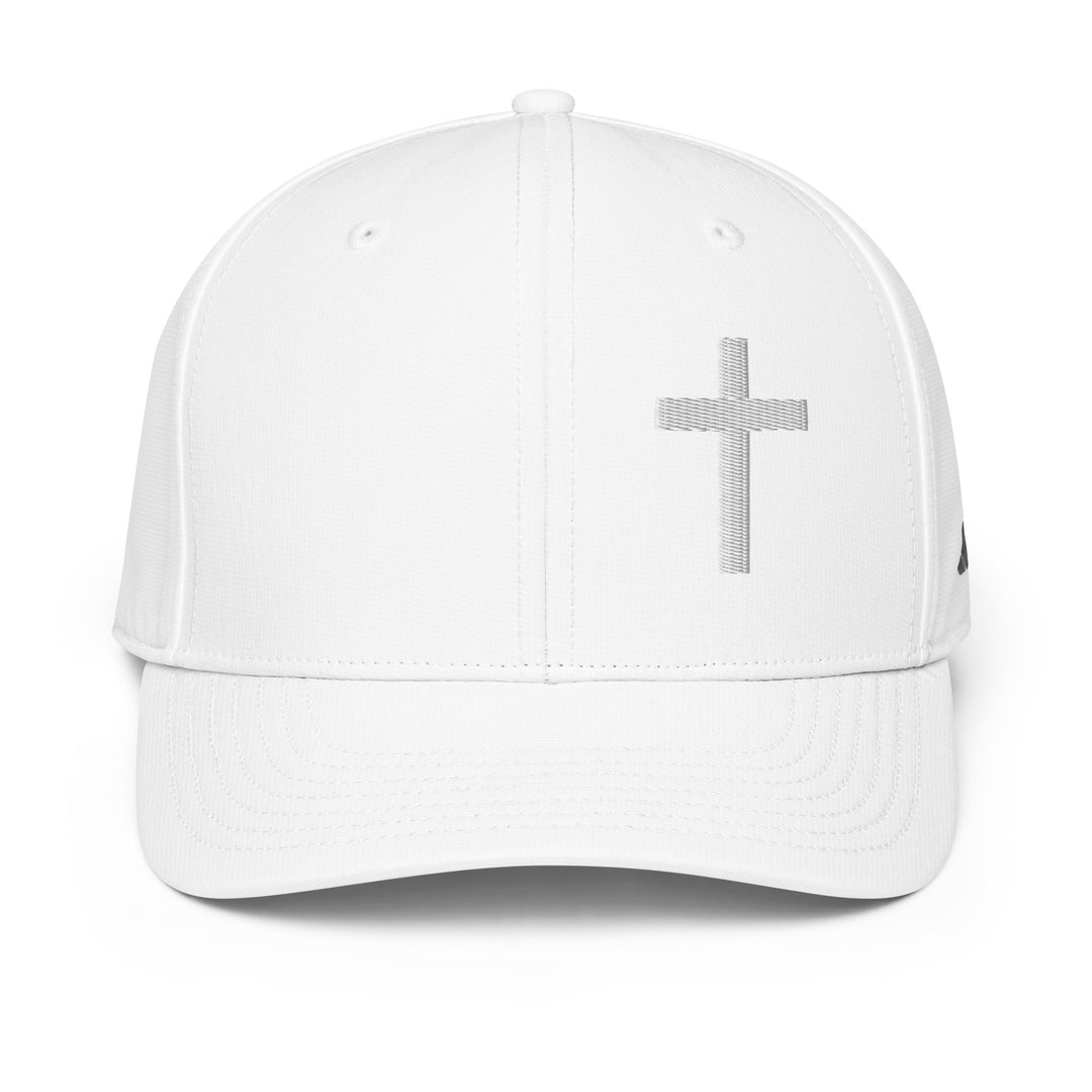 Adidas Performance Baseball Cap - Embroidered 3-D Puff White Christian Cross