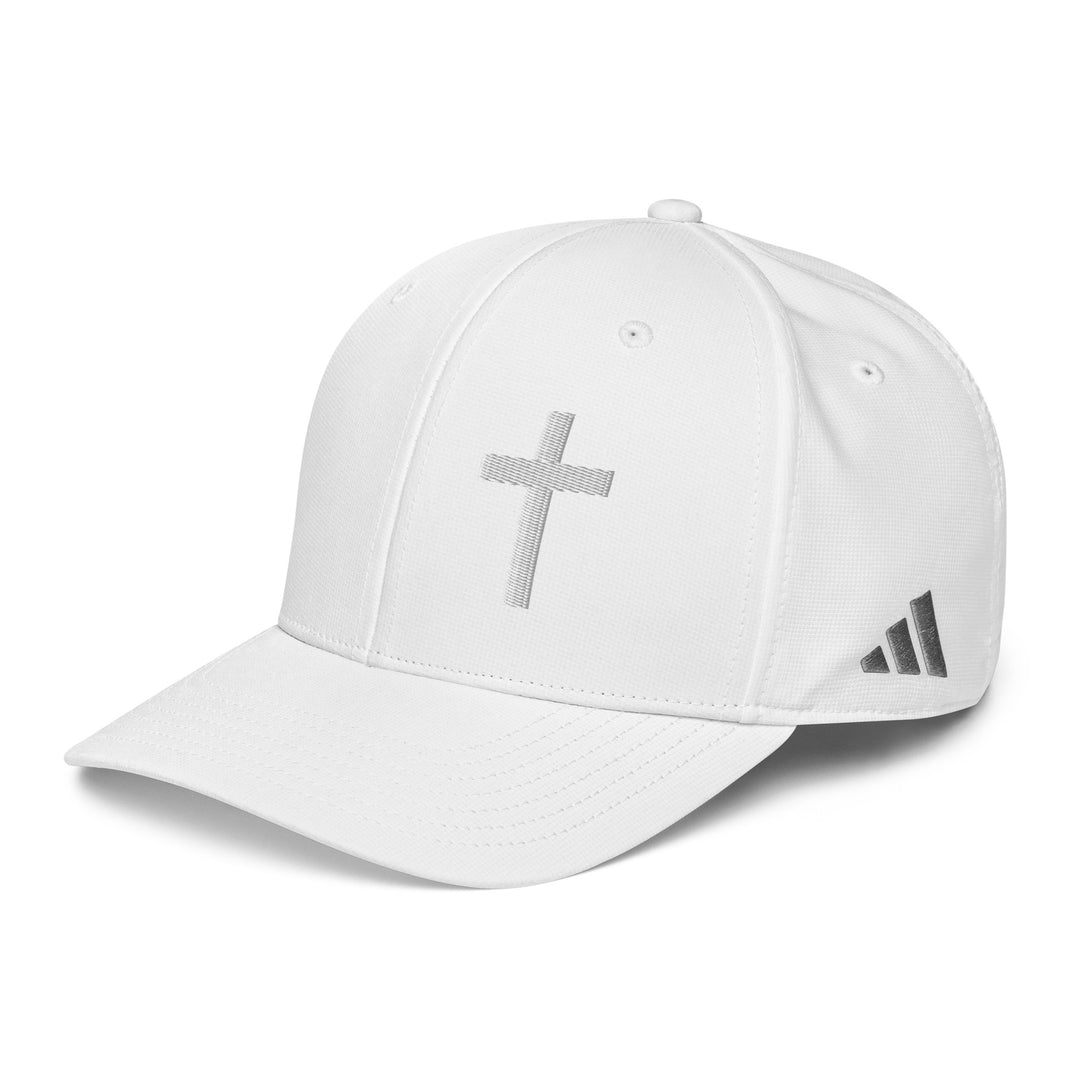 Adidas Performance Baseball Cap - Embroidered 3-D Puff White Christian Cross