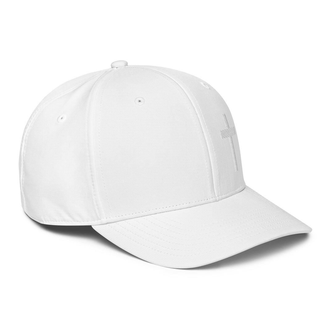 Adidas Performance Baseball Cap - Embroidered 3-D Puff White Christian Cross