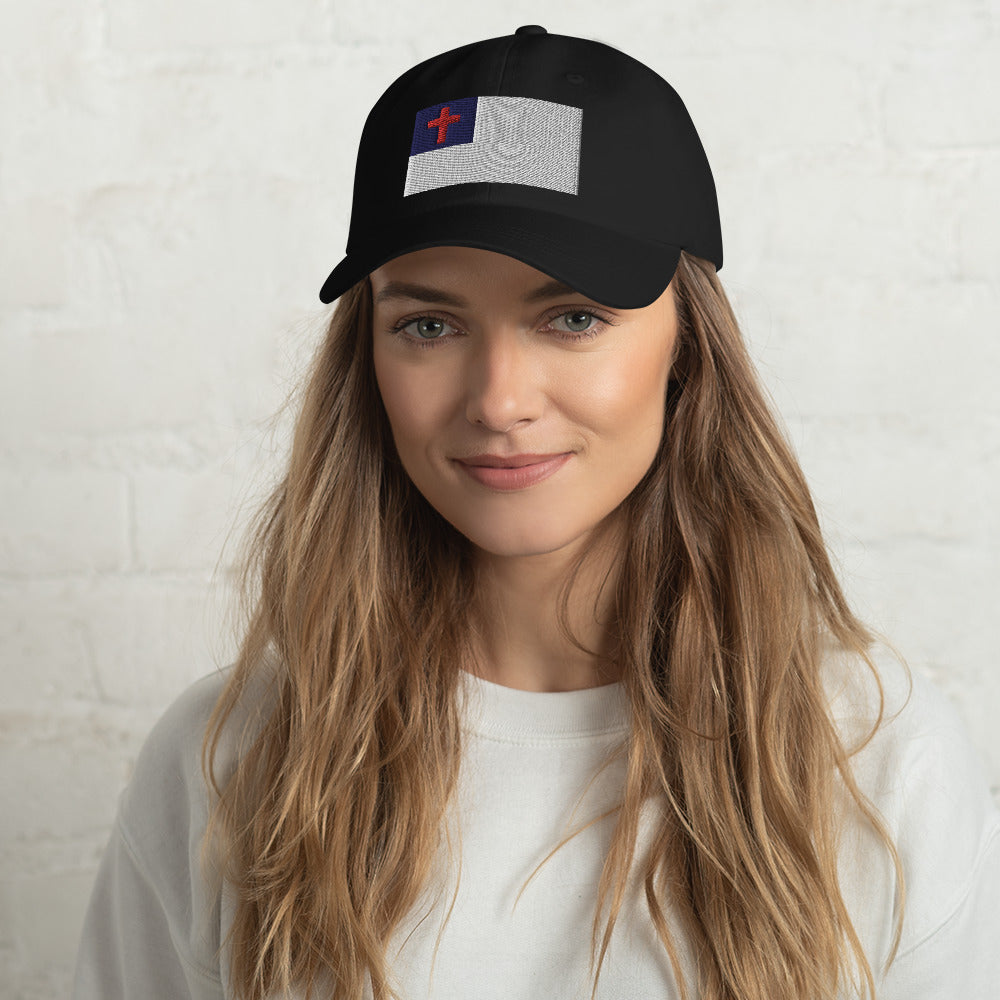 Dad Hat - Christian Flag (Embroidered Flag)