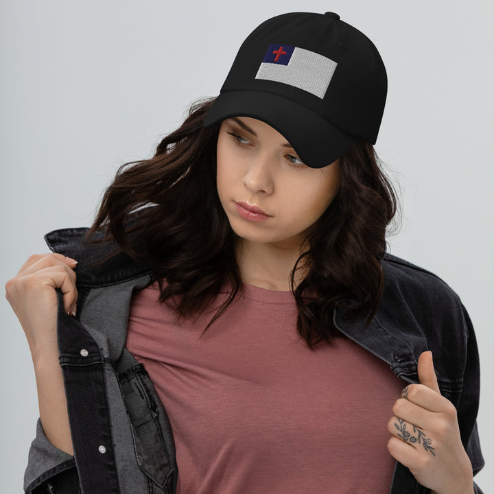 Dad Hat - Christian Flag (Embroidered Flag)