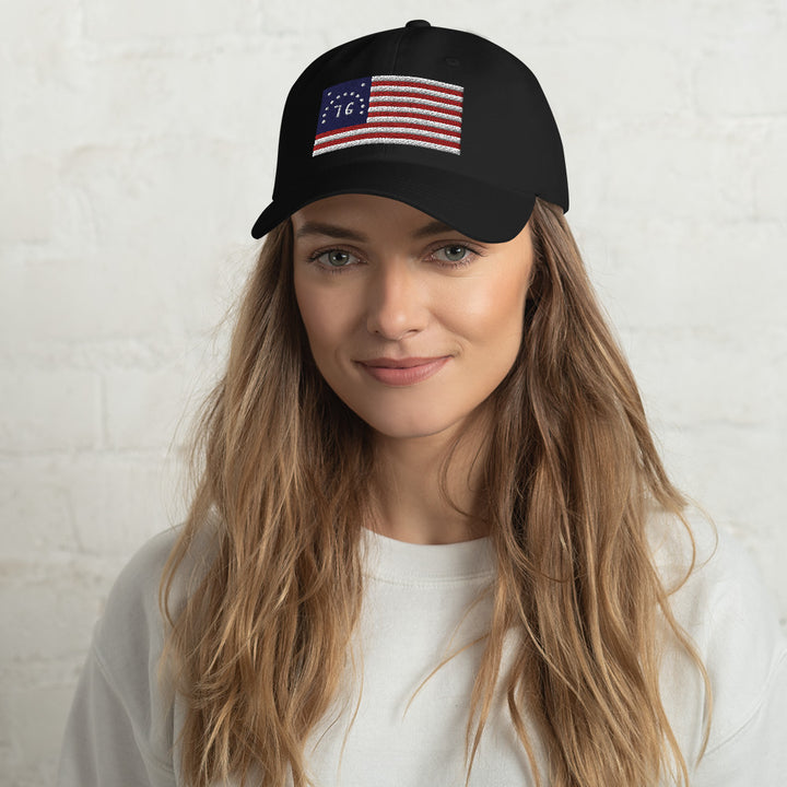 Dad Hat - Bennington Flag "1776" (Embroidered Flag)