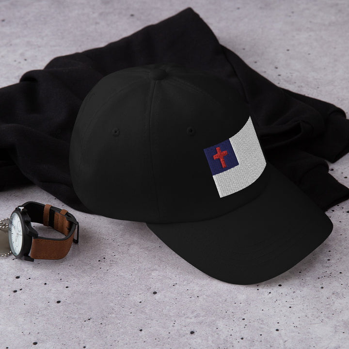 Dad Hat - Christian Flag (Embroidered Flag)