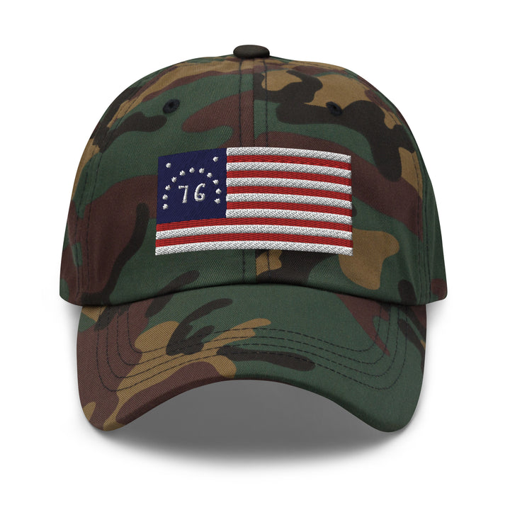 Dad Hat - Bennington Flag "1776" (Embroidered Flag)