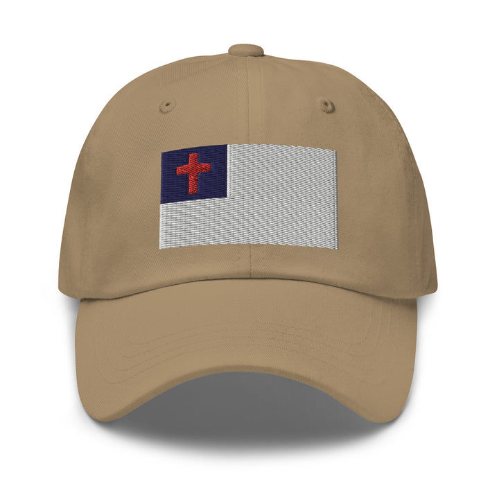 Dad Hat - Christian Flag (Embroidered Flag)