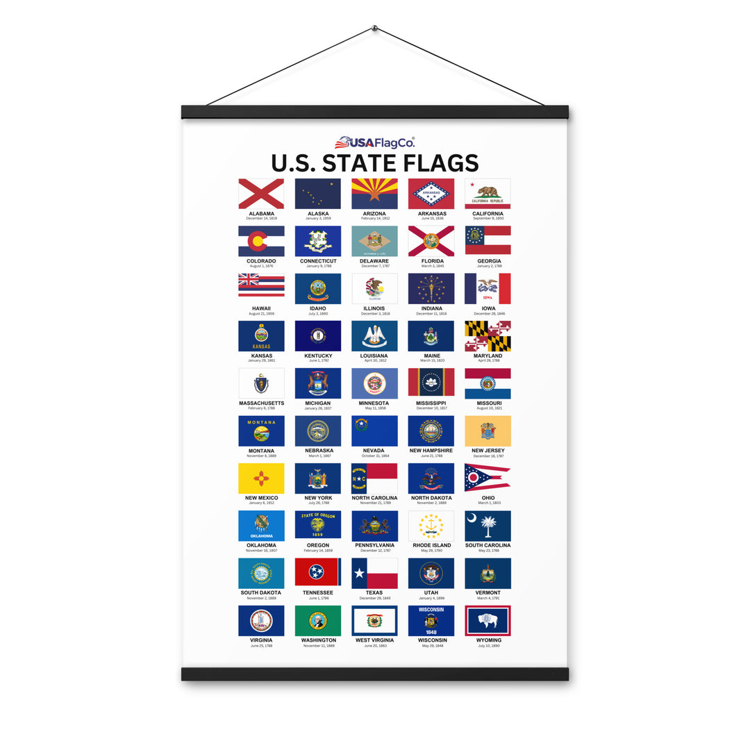 U.S. State Flags Poster with Hangers