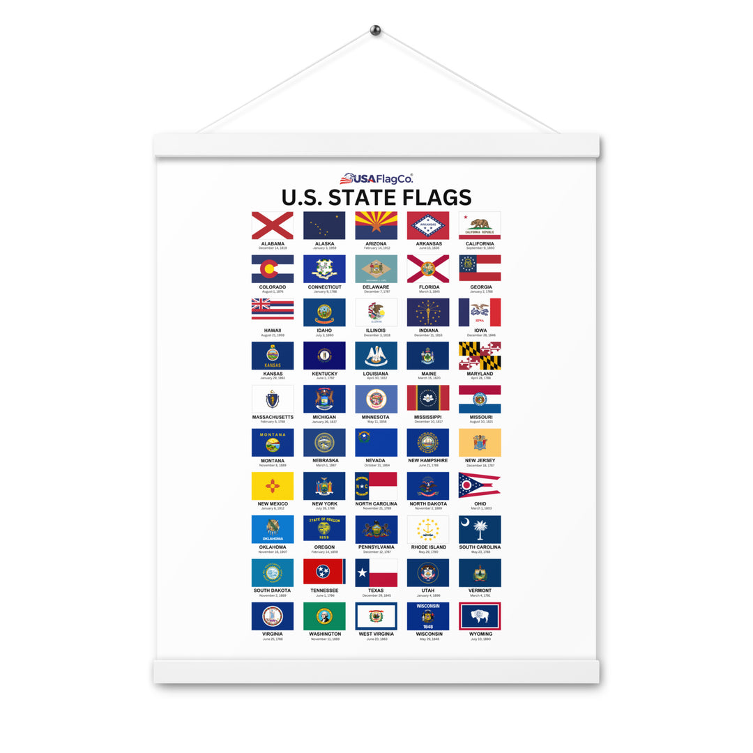 U.S. State Flags Poster with Hangers