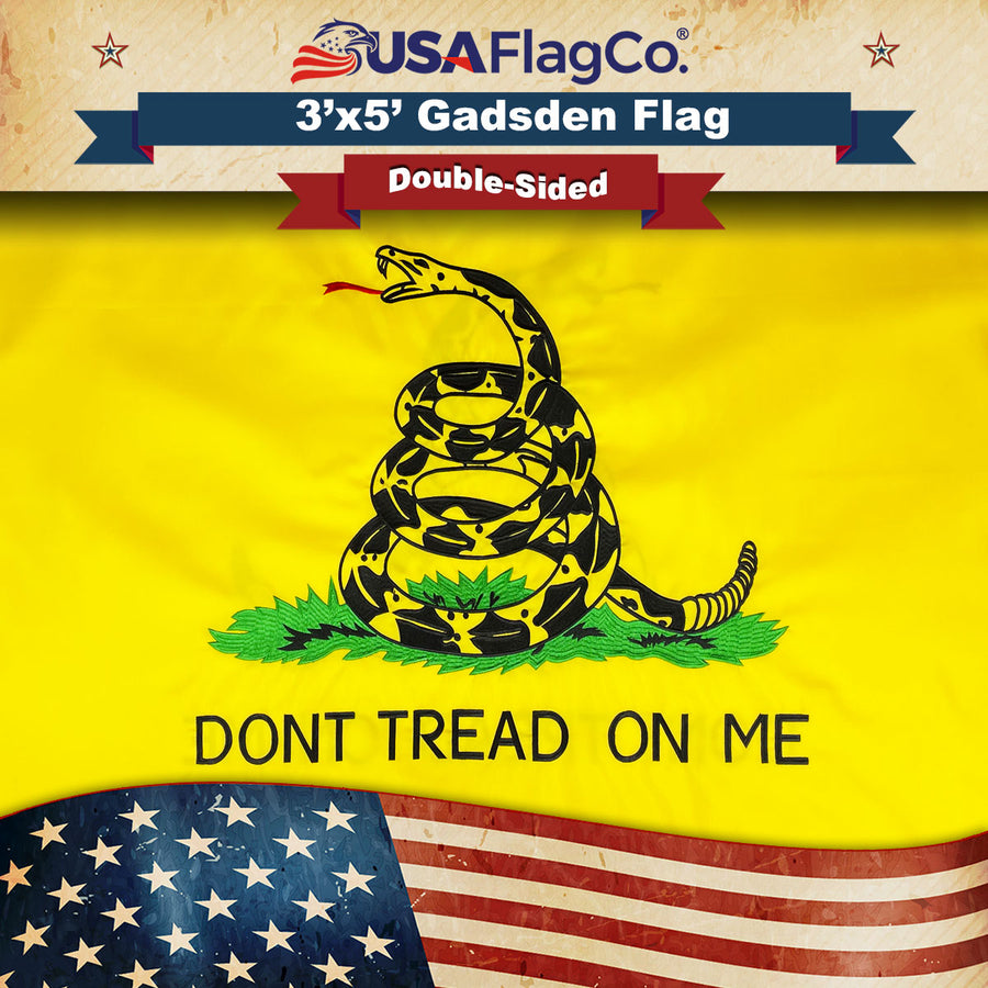 Gadsden Flag Double-sided Fully Embroidered Flag