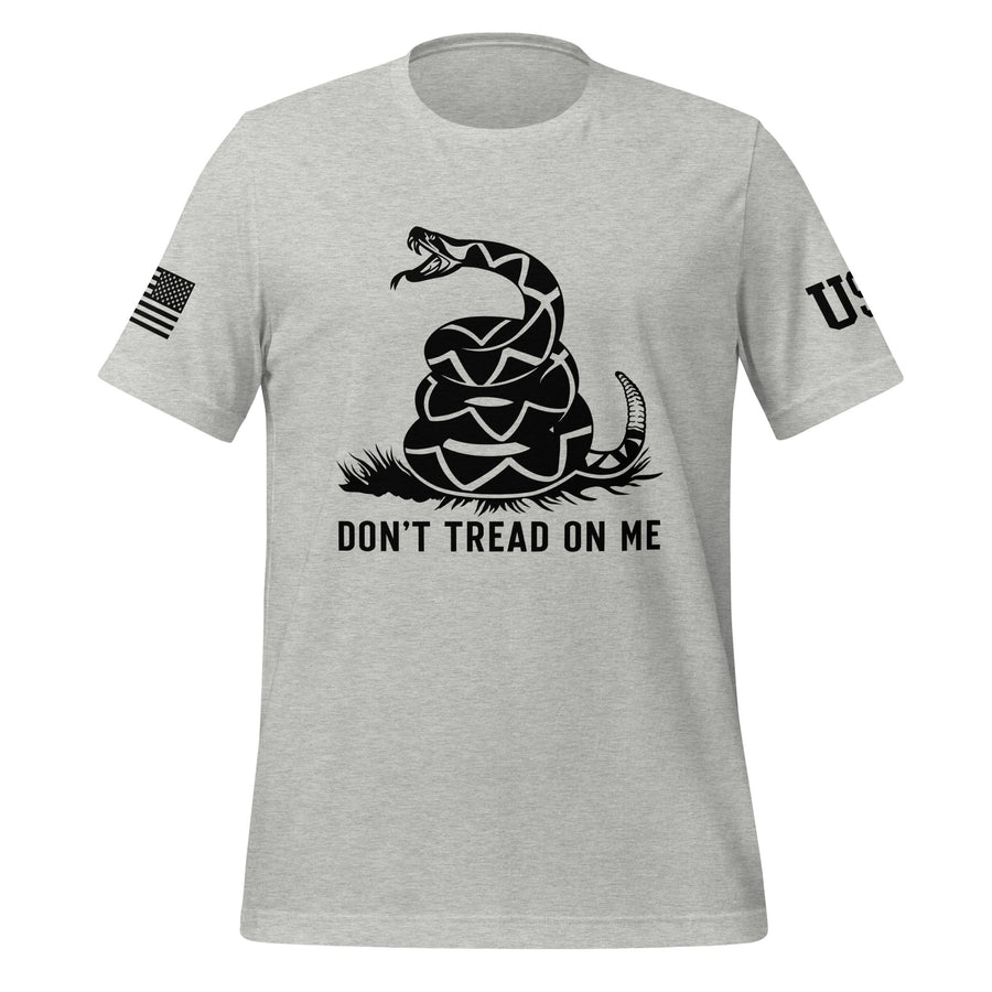 Don't Tread On Me T-Shirt: Black Print (Made in the USA)