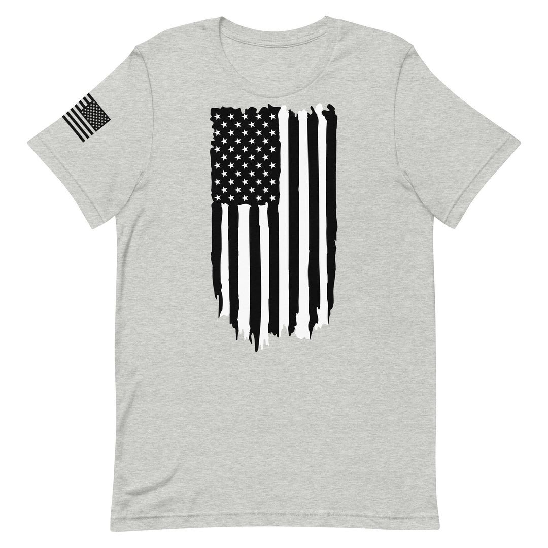 Black and White American Flag Rugged T-Shirt (Made in the USA)