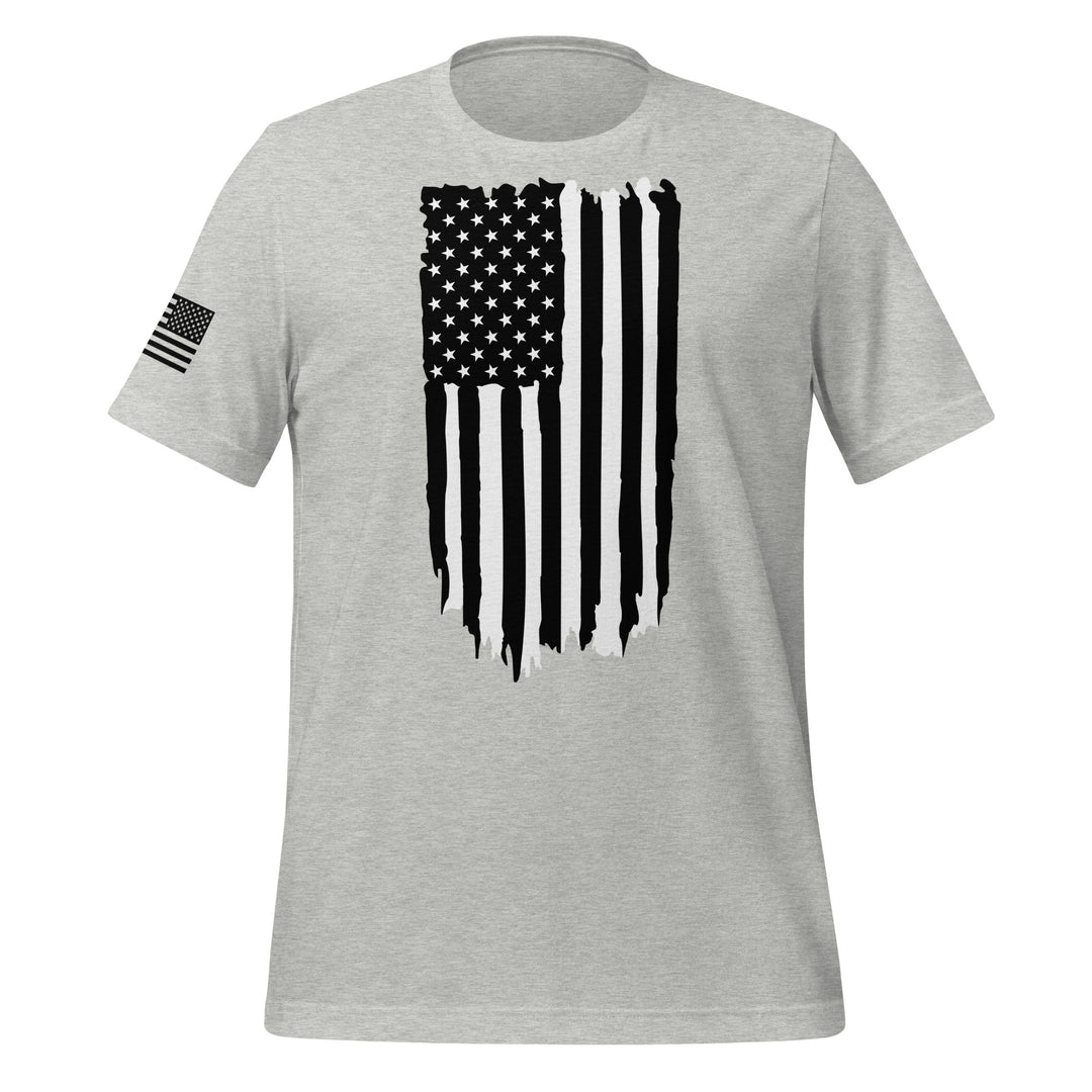 Black and White American Flag Rugged T-Shirt (Made in the USA)