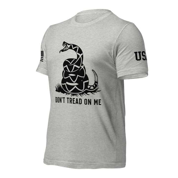 Don't Tread On Me T-Shirt: Black Print (Made in the USA)