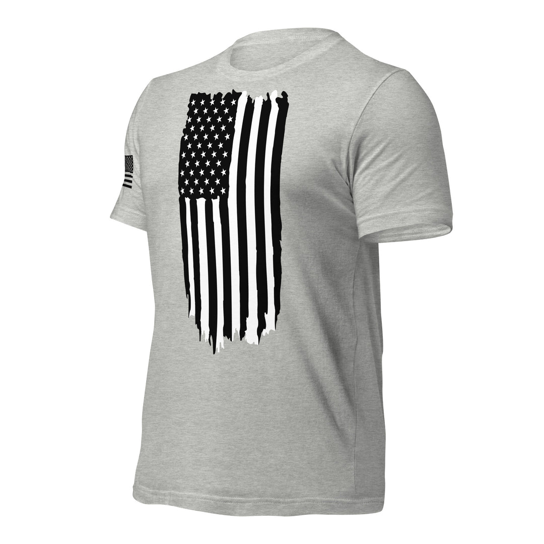 Black and White American Flag Rugged T-Shirt (Made in the USA)