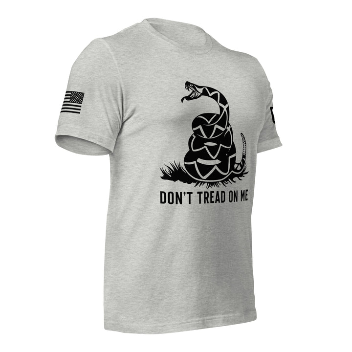 Don't Tread On Me T-Shirt: Black Print (Made in the USA)