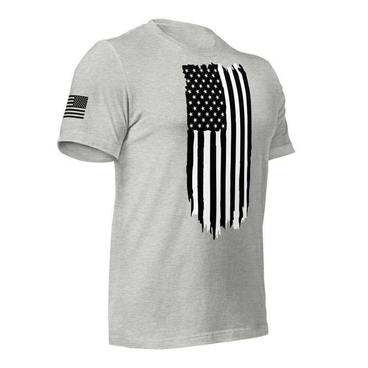 Black and White American Flag Rugged T-Shirt (Made in the USA)