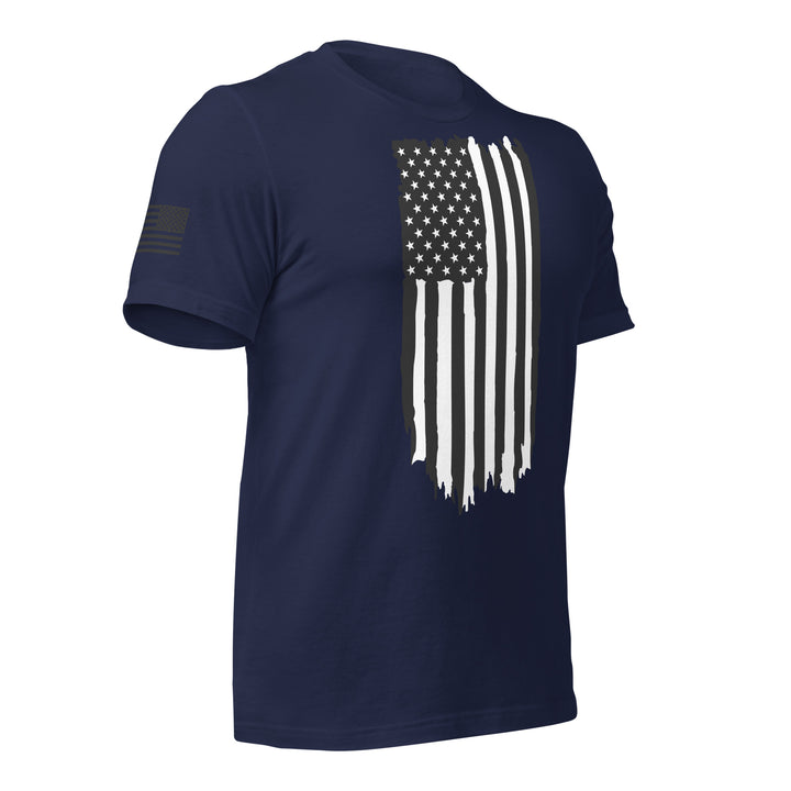 Black and White American Flag Rugged T-Shirt (Made in the USA)