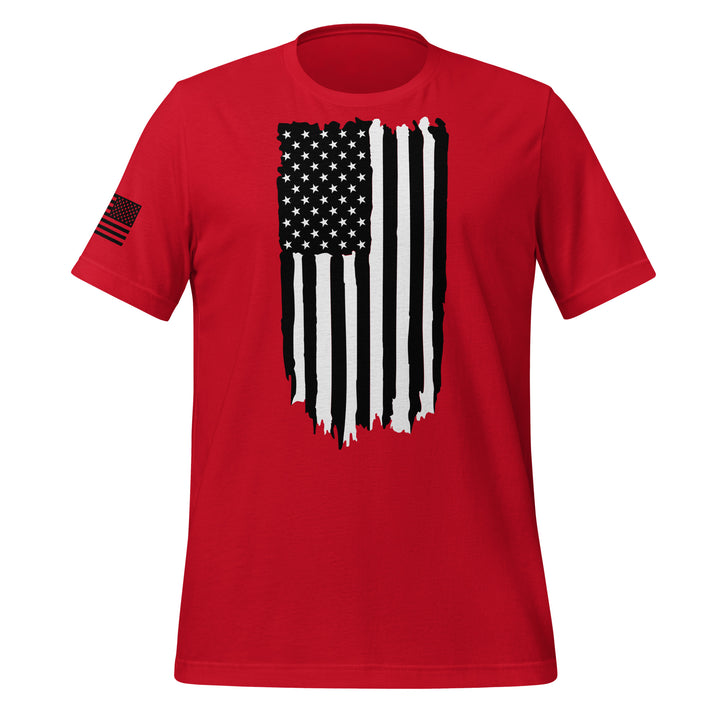 Black and White American Flag Rugged T-Shirt (Made in the USA)