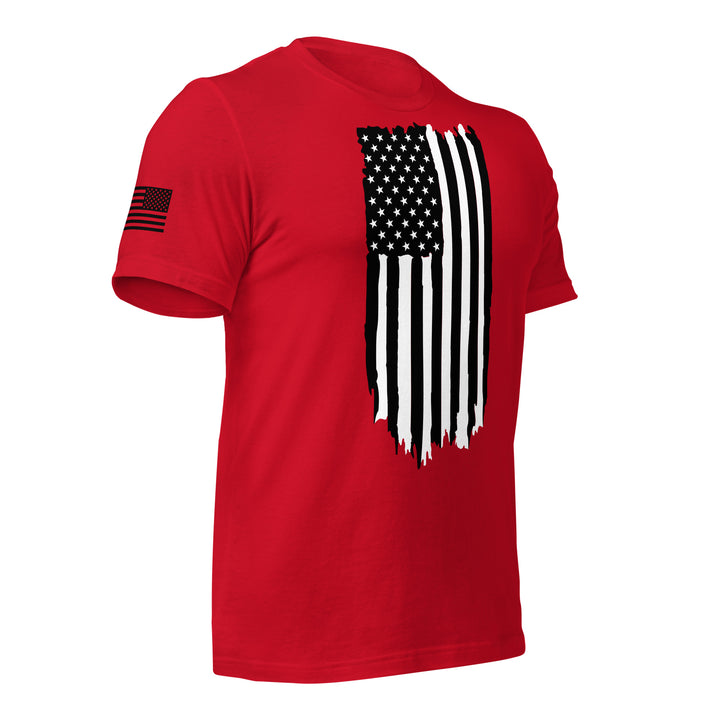 Black and White American Flag Rugged T-Shirt (Made in the USA)