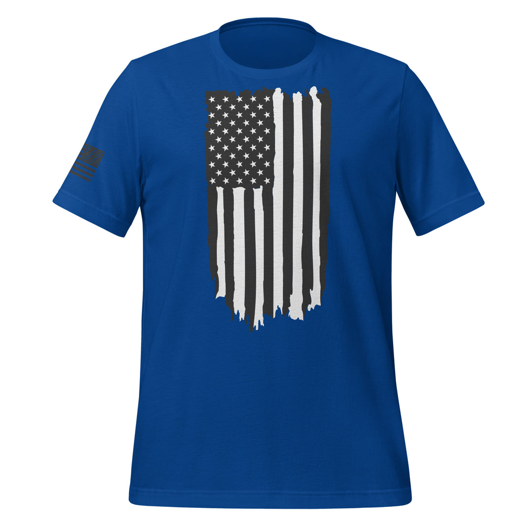 Black and White American Flag Rugged T-Shirt (Made in the USA)