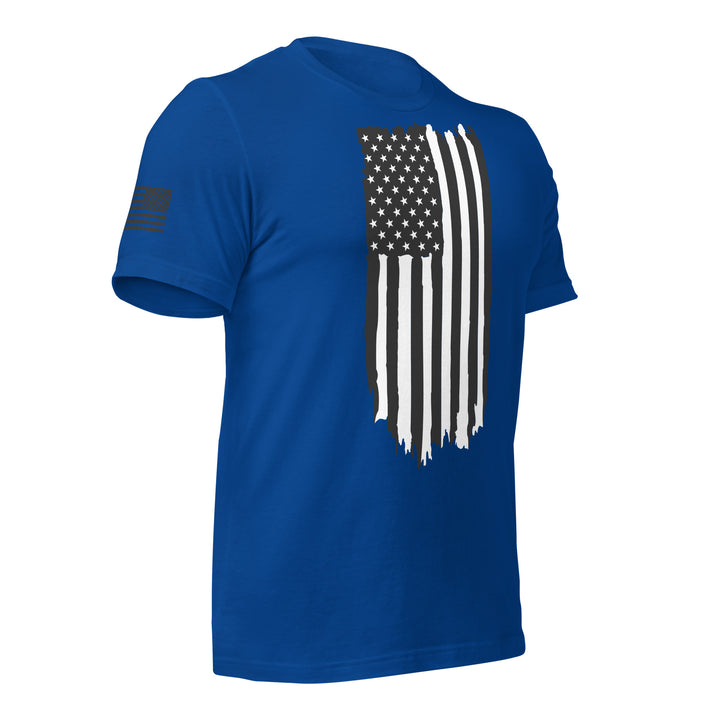 Black and White American Flag Rugged T-Shirt (Made in the USA)