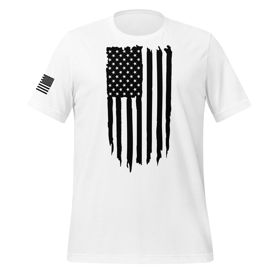 Black and White American Flag Rugged T-Shirt (Made in the USA)