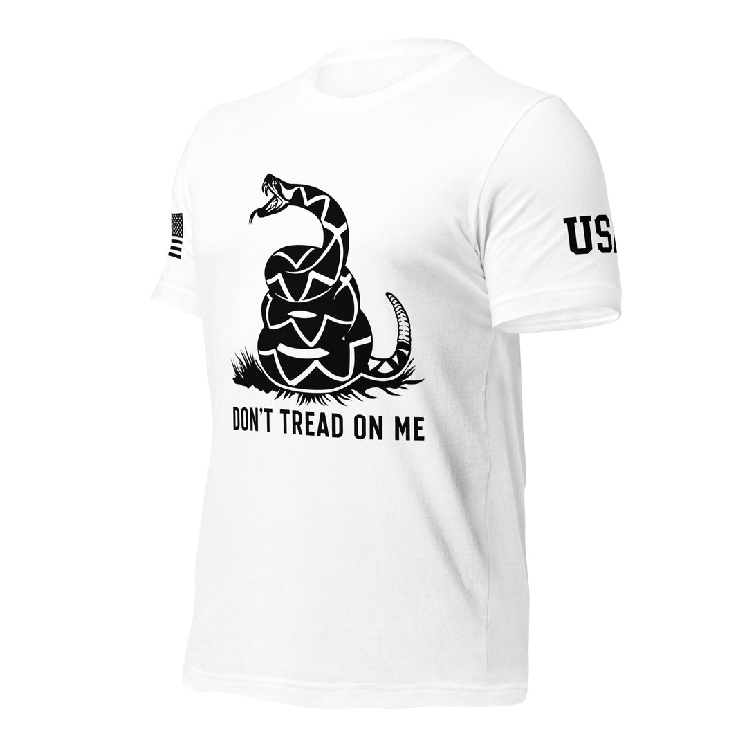 Don't Tread On Me T-Shirt: Black Print (Made in the USA)