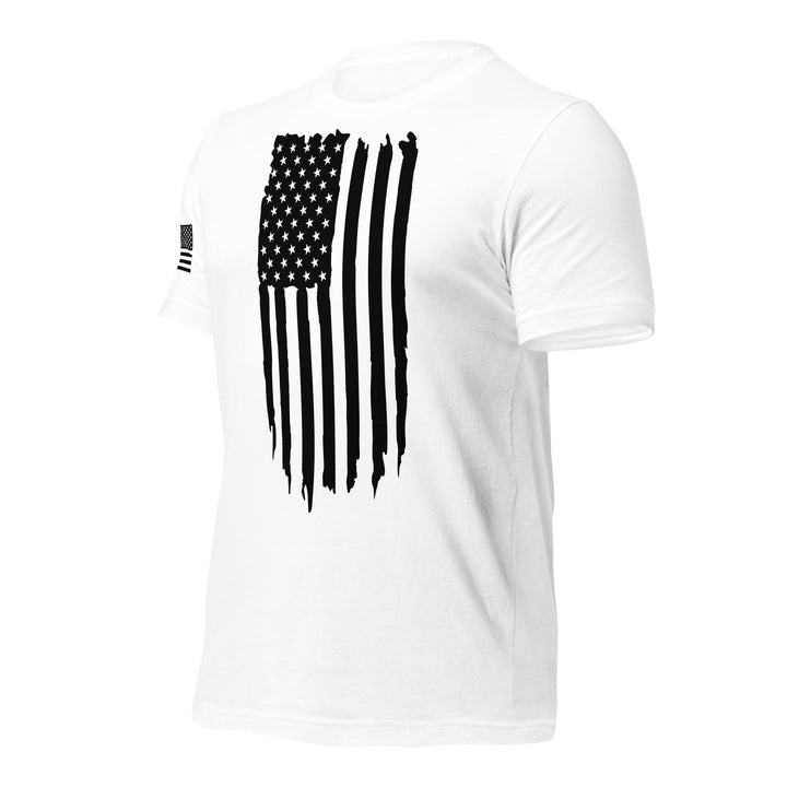 Black and White American Flag Rugged T-Shirt (Made in the USA)