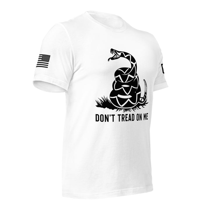 Don't Tread On Me T-Shirt: Black Print (Made in the USA)