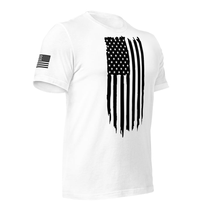 Black and White American Flag Rugged T-Shirt (Made in the USA)