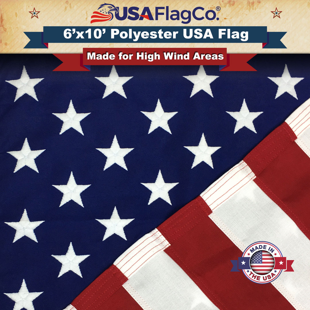 Heavy Duty 2-Ply Polyester US Flag 6x10 foot by USA Flag Co.