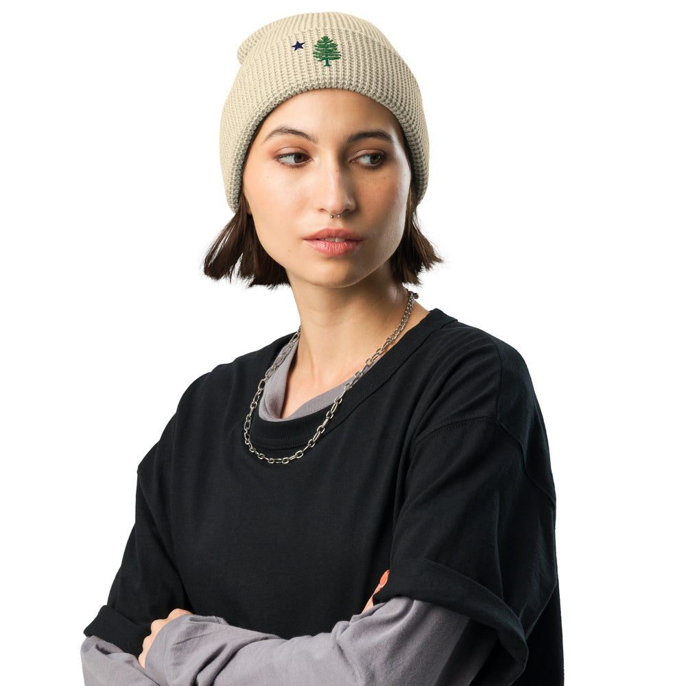 Maine Flag Waffle Beanie (Embroidered)