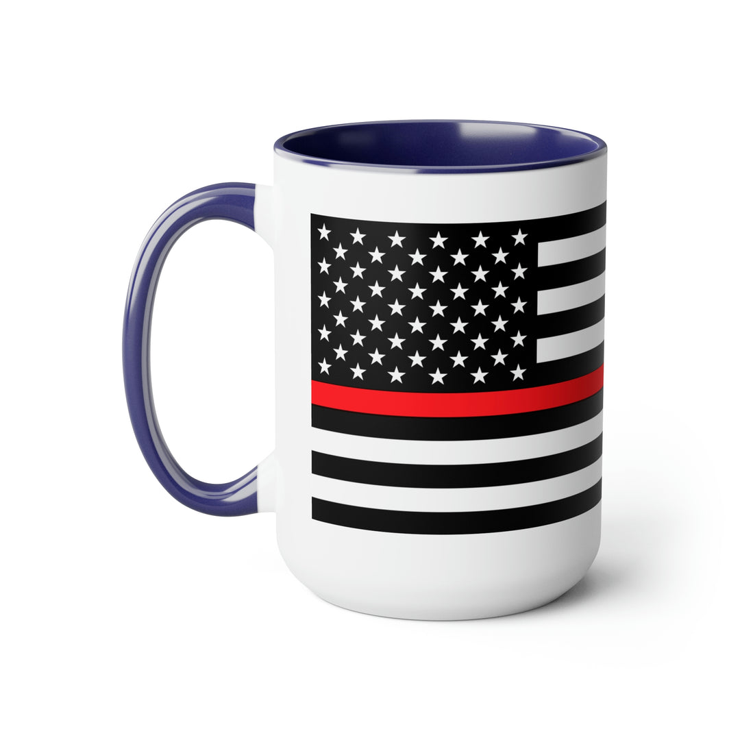 Two-Tone Thin Red Line Flag Coffee Mugs, 15oz