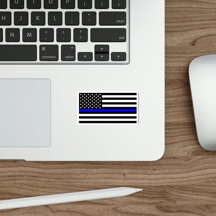 Thin Blue Line Flag Decal (indoor and outdoor use)