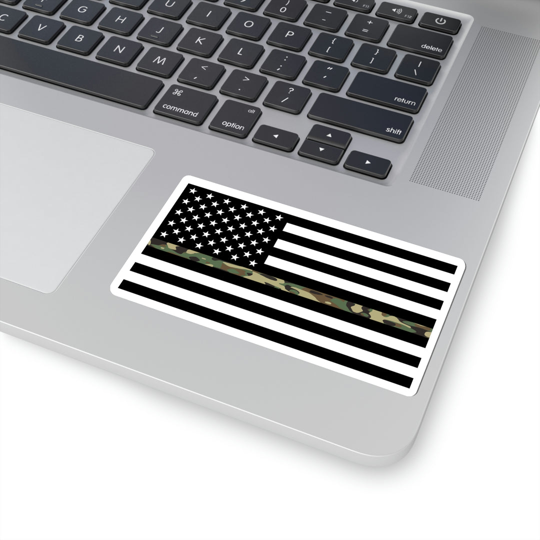 Thin Camo Line Flag Sticker