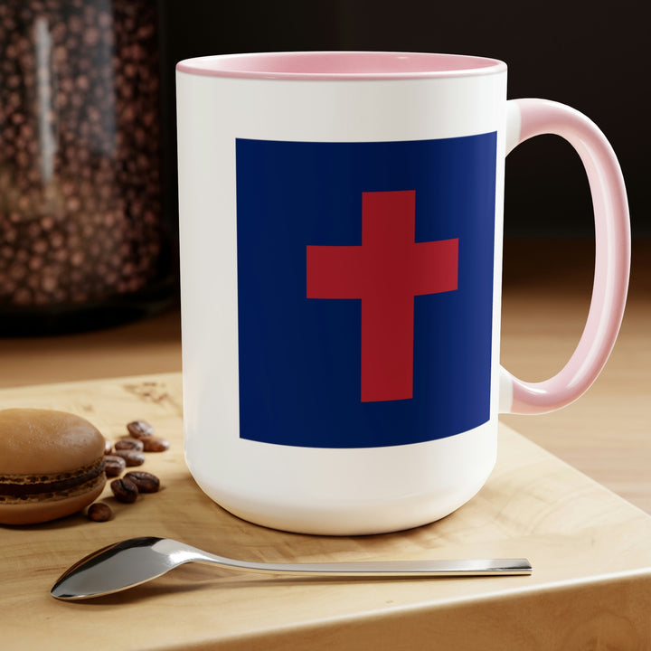 Two-Tone Christian Flag Coffee Mugs, 15oz