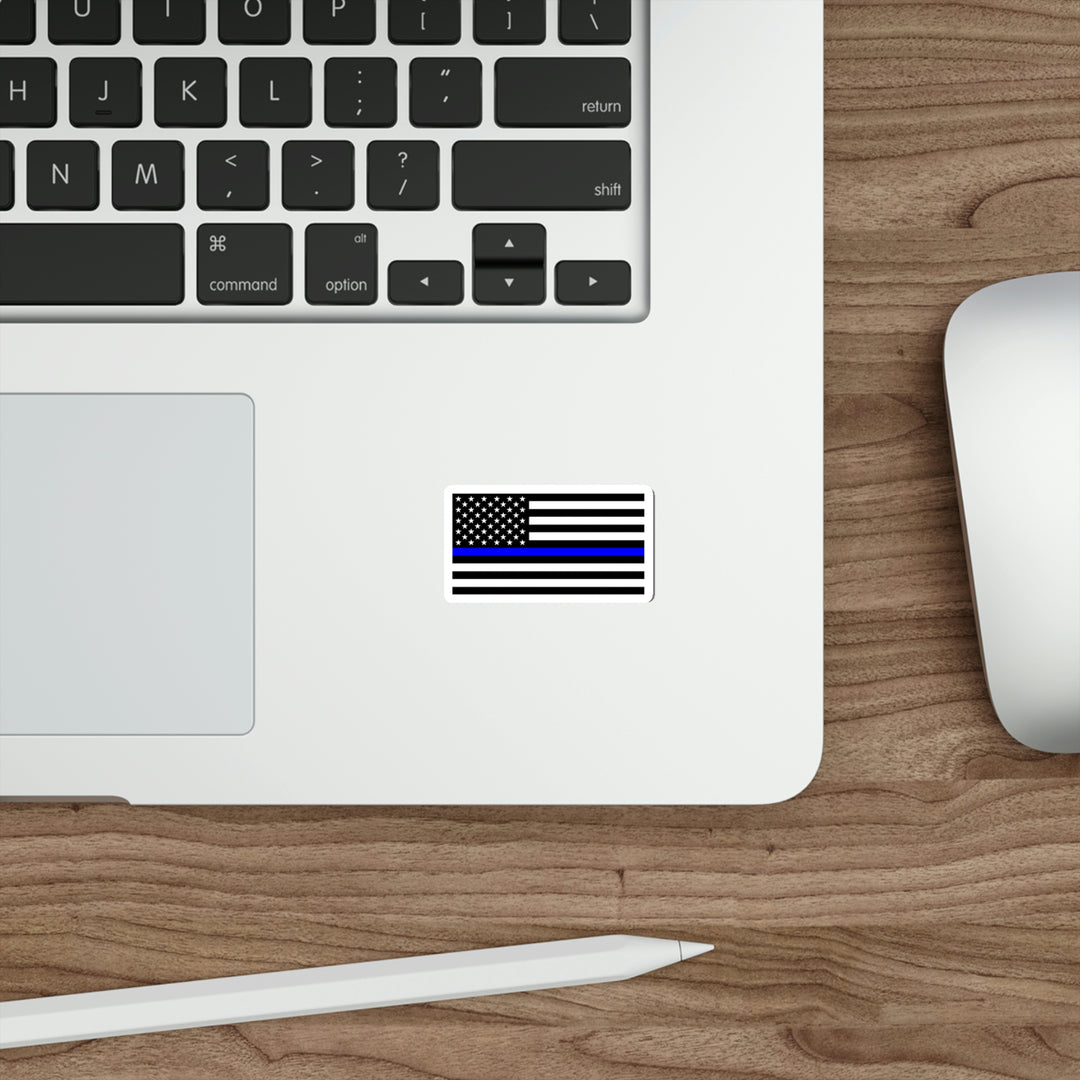 Thin Blue Line Flag Decal (indoor and outdoor use)