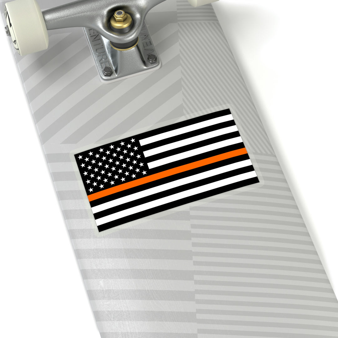 Thin Orange Line Flag Sticker