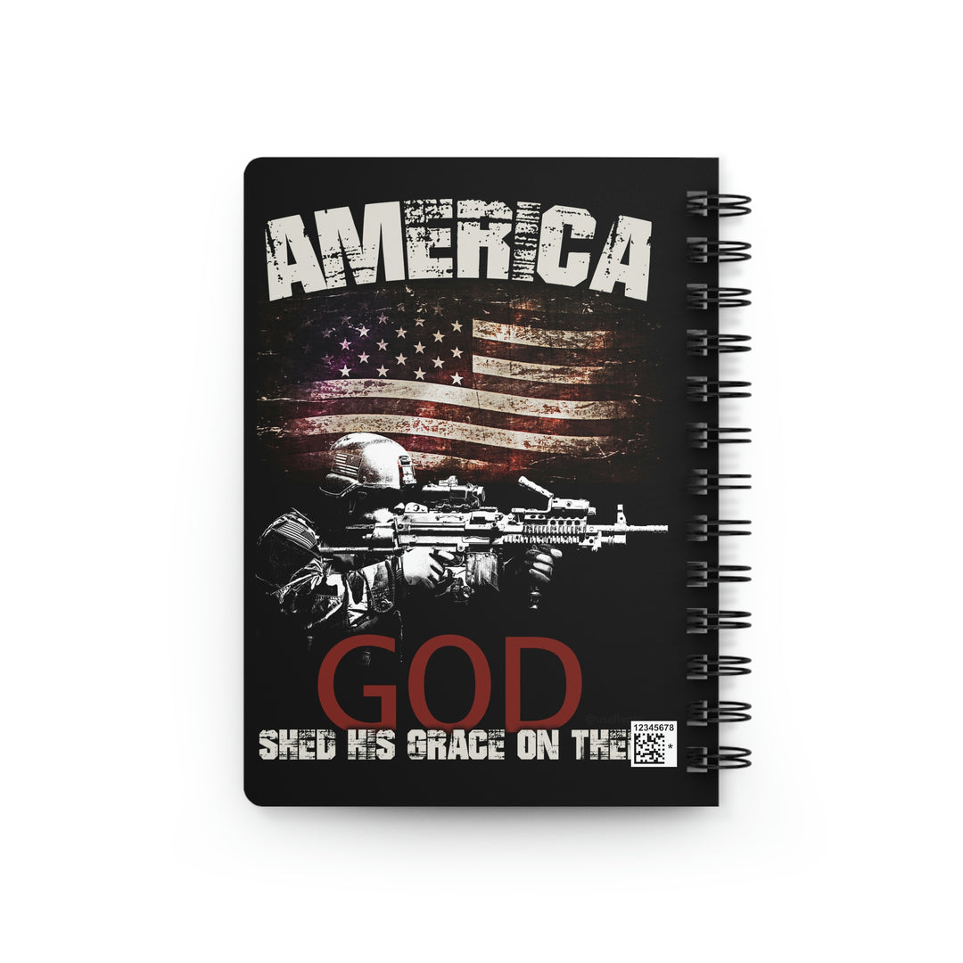 American Flag Soldier Spiral Bound Journal